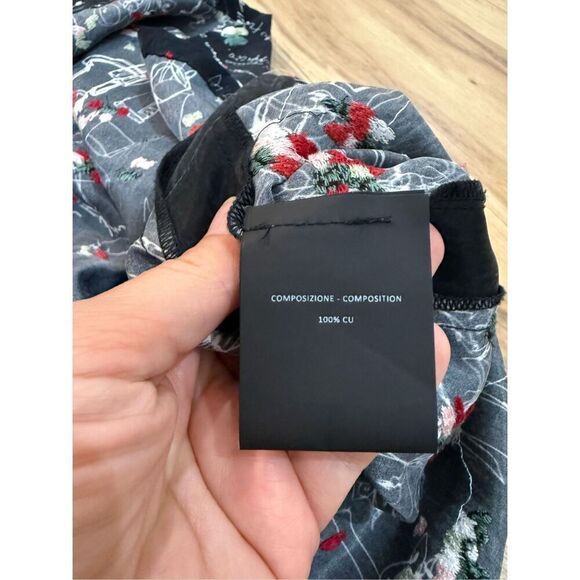 Miao Ran Printed & Embroidered Dress in Black fit XS/S - Picture 7 of 14